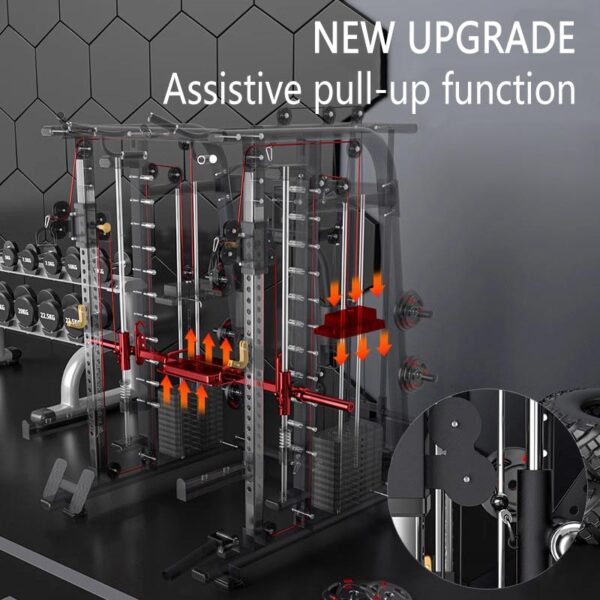 Home GYM Multi-Function Squat Rack Power Cage with Smith System - Image 4