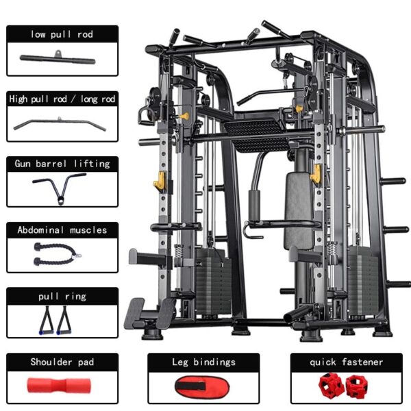 Home GYM Multi-Function Squat Rack Power Cage with Smith System - Image 7