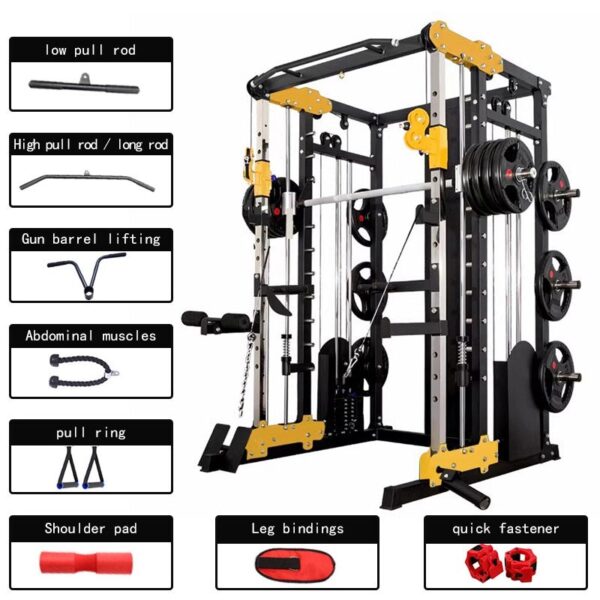 Best All In One Squat Weight Lifting Rack Home GYM Tarining Smith Machine - Image 2